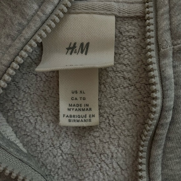 h&m grey zip up hoodie - Picture 2 of 2